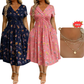 🏖️Summer Hot Sale 65% Off!💃✨Women's V-Neck Floral Print Dress with Twist Waist