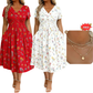 🏖️Summer Hot Sale 65% Off!💃✨Women's V-Neck Floral Print Dress with Twist Waist