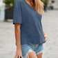 🏖️Summer Cool Deal: ONLY ￡11.99!💃Women's Half Sleeve V-Neck Top with Patchwork Hem