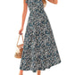 🏖️Summer Sale-50% Off🌷Women's Boho Print V Neck Ruffle Maxi Dress