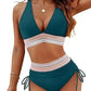 ⏰2026 Summer Hot Sale 60% OFF⏳High Waisted Tummy Control Color Block Bikini Set 🕶️