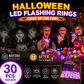 💥 Last Day 49% OFF👻✨50K+ SOLD!🎃🎁LED Light Halloween Glowing Ring😍Set of 50 PCS