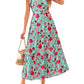 🏖️Summer Sale-50% Off🌷Women's Boho Print V Neck Ruffle Maxi Dress