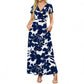 👗Summer Hot Sale 50% OFF🌈 Women's V neck Ankle Length Floral Print Beach Long Flowy Maxi Dress with Pockets🎀