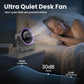 🏆2026 Desk Fan –USB Rechargeable with LED Display 📊 | 100 Speeds, 120° Tilt & Full Oscillation ↔️ | Ultra-Quiet for Bedroom 😴, Office 🖥️ & Camping 🏕️ | Up to 24H Battery ⚡