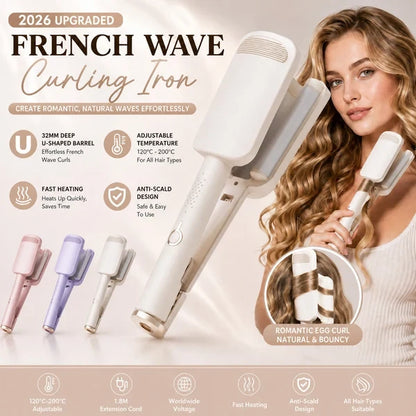 🔥 LIMITED-TIME 50% OFF! ✨ 🌸32MM Wavy Hair Curler – Big Bouncy Curls, 4 Adjustable Heat Settings & Negative Ion Care – Salon-Quality Styling at Home 💇‍♀️