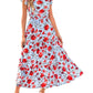 🏖️Summer Sale-50% Off🌷Women's Boho Print V Neck Ruffle Maxi Dress