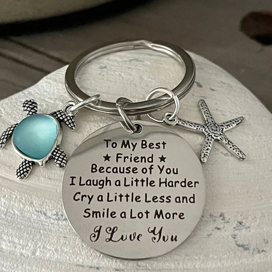 🎁Christmas Sale 70% OFF!!🔥Sea turtle Sea Glass Ocean Keychain