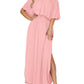 ⏰Last Day Sale 50% OFF💃Women's Off-Shoulder Ruffled Side-Slit Maxi Dress with Pockets ✨