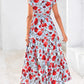 🏖️Summer Sale-50% Off🌷Women's Boho Print V Neck Ruffle Maxi Dress