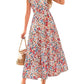 🏖️Summer Sale-50% Off🌷Women's Boho Print V Neck Ruffle Maxi Dress