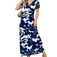 👗Summer Hot Sale 50% OFF🌈 Women's V neck Ankle Length Floral Print Beach Long Flowy Maxi Dress with Pockets🎀