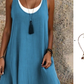 ⏰Last Day Sale 50% Off💃Women's Casual Loose Sleeveless Fake Two Piece Tank Dress