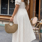 💗2026 New arrival 49% OFF💗Women's Plus Size Smocked Square Neck Puff Sleeve Side Slit Flowy Dress