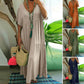 🌺Hot Sale 50% OFF⏳Women’s Casual Long Dress with Short Sleeves – V-Neck, Loose & Flowy, Relaxed Fit, Breathable Fabric & Perfect for Everyday Wear ☀️