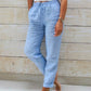 🌸LAST DAY SPECIAL PRICE: ￡10.99!!🌸Women's  Elastic Waist Cotton Linen Casual Pants