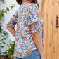 😍LAST DAY SALE 50% OFF-Special Price £12.99🎁☀️🌺Floral V-neck Puff Sleeve Blouse For Women