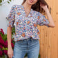 😍LAST DAY SALE 50% OFF-Special Price £12.99🎁☀️🌺Floral V-neck Puff Sleeve Blouse For Women