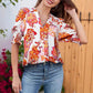 😍LAST DAY SALE 50% OFF-Special Price £13.99🎁☀️🌺Floral V-neck Puff Sleeve Blouse For Women