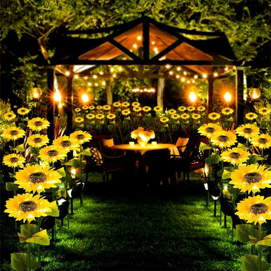 ⏳【Limited Offer】BUY 2 SAVE 10%!!🌻Sunflower Solar Lights – Glowing Decor for Garden ✨🌿Waterproof 🌧️ | No Wiring💡
