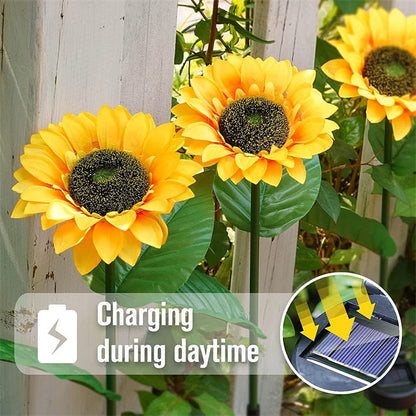 ⏳【Limited Offer】BUY 2 SAVE 10%!!🌻Sunflower Solar Lights – Glowing Decor for Garden ✨🌿Waterproof 🌧️ | No Wiring💡