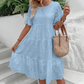 🔥Summer Hot Sale🥳Last Day Sale 50％ OFF💖Women's Solid Round Neck Floral Cut-Out Dress