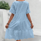🔥Summer Hot Sale🥳Last Day Sale 50％ OFF💖Women's Solid Round Neck Floral Cut-Out Dress