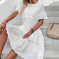 🔥Summer Hot Sale🥳Last Day Sale 50％ OFF💖Women's Solid Round Neck Floral Cut-Out Dress