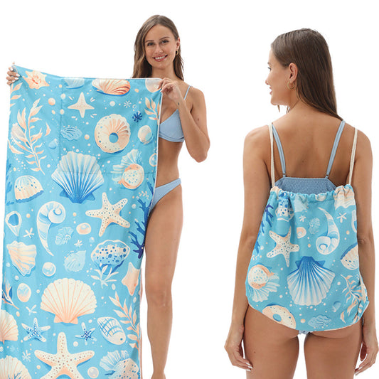 💥Summer Hot Sale!🥳LIMITED TIME 50% OFF!🏖️2-in-1 Convertible Beach Towel & Drawstring Backpack