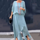 💋LAST DAY SALE 65% OFF💃Loose Top & Slit Wide-Leg Pants Chiffon 2-Piece Set