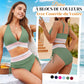 🏖️Summer Cool Deal: ONLY ￡12.99!💃💃High Waisted Tummy Control Color Block Bikini Set