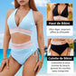 🏖️Summer Cool Deal: ONLY ￡12.99!💃💃High Waisted Tummy Control Color Block Bikini Set