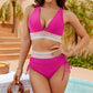 🏖️Summer Cool Deal: ONLY ￡12.99!💃💃High Waisted Tummy Control Color Block Bikini Set