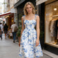 🌷LAST DAY SALE: ONLY ￡15.99!!🌷Women's Floral Print Tie-Strap Midi Dress