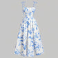 🌷LAST DAY SALE: ONLY ￡15.99!!🌷Women's Floral Print Tie-Strap Midi Dress