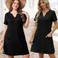 ⏰2026 Hot Sale 50% OFF💃Women's Casual V Neck Vacation Midi Dress With Pockets