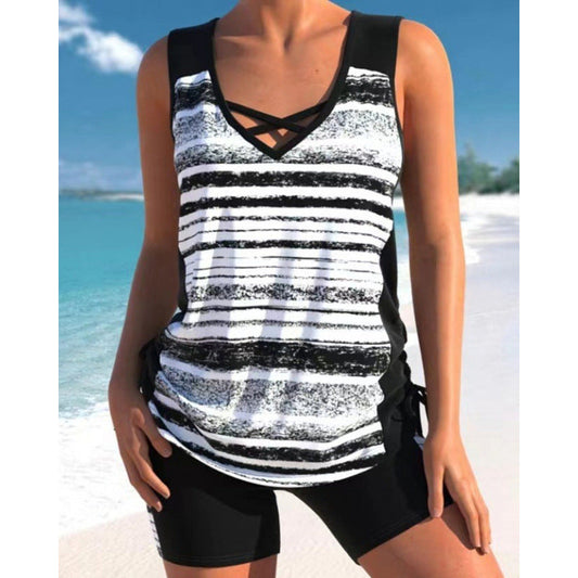 💥Summer cool-down deal:50% OFF & FREE GIFT🎁🏊‍♀️2026 Summer Seaside Trend Swimwear—Women's Printed Two-Piece Tankini Swimsuit