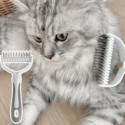 🥳Only £7.99 Each!🥳💞50% OFF! 🐕Professional Dual-Sided Pet Grooming Rake—Less mess, more cuddles. ✨🧡