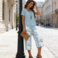 ⏰Hot Sale 40% OFF🎉Casual Round Neck Layered Tunic Top and Wide Leg Pants Set