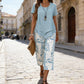 ⏰Hot Sale 40% OFF🎉Casual Round Neck Layered Tunic Top and Wide Leg Pants Set