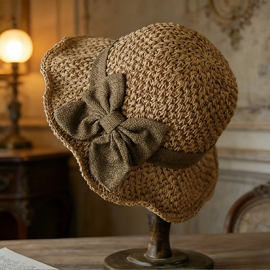 🎉 50% DISCOUNT NOW !👒Elegant Women Straw Sun Hat with Bow🎀