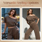 👗 LIMITED-TIME 50% OFF! 💥 Women's Off-Shoulder Top & Pants 2-Piece Set – Asymmetrical, Wide-Leg, Soft Fabric ⚡