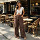 🥳2026 HOT SALE 50% OFF! 🥳💞50K+ SOLD!🌸Women's Cotton Linen Palazzo Pants Summer Flowy Wide Straight Leg Beach Trousers With Pocket Casual Solid Color Soft Elastic High Waist Lounge Pants