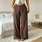 🥳2026 HOT SALE 50% OFF! 🥳💞50K+ SOLD!🌸Women's Cotton Linen Palazzo Pants Summer Flowy Wide Straight Leg Beach Trousers With Pocket Casual Solid Color Soft Elastic High Waist Lounge Pants