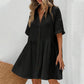 💃2026 Summer Hot Sale 70% OFF✨Women's Short Sleeve Button Down Textured Babydoll Dress Dress with Pockets