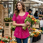 📢⏰Limited Time Offer-50% Off🦋Women's Floral Print Pleated Tunic Top-Elegance that moves with you.🌸