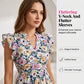 🏖️Summer Sale-50% Off🌷Women's Boho Print V Neck Ruffle Maxi Dress
