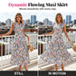 🏖️Summer Sale-50% Off🌷Women's Boho Print V Neck Ruffle Maxi Dress