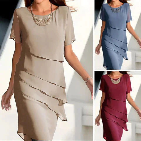 👗🍃🥳2026 HOT SALE🥳BUY 2 GET FREE SHIPPING💥Elegant Pleated Chiffon Midi Dress--Effortless graceful style