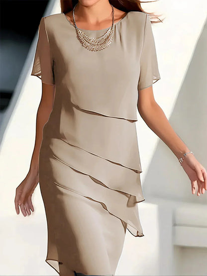 👗🍃🥳2026 HOT SALE🥳BUY 2 GET FREE SHIPPING💥Elegant Pleated Chiffon Midi Dress--Effortless graceful style